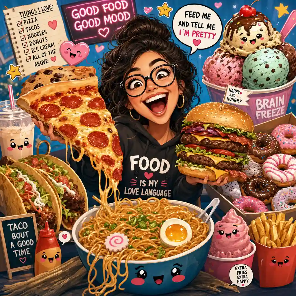 Food Lover Energy Caricature