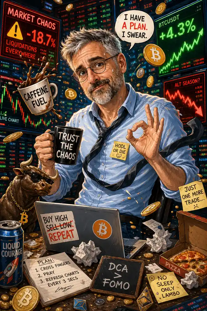 Crypto Trader Caricature