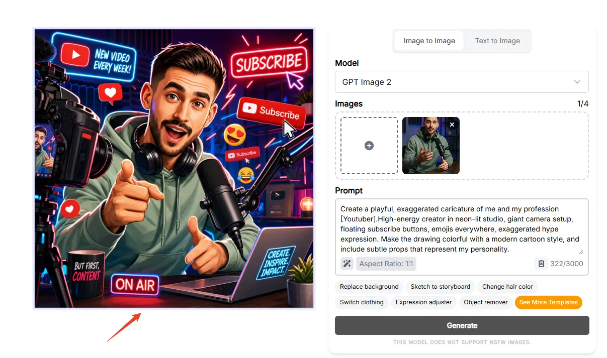 YouTuber Caricature