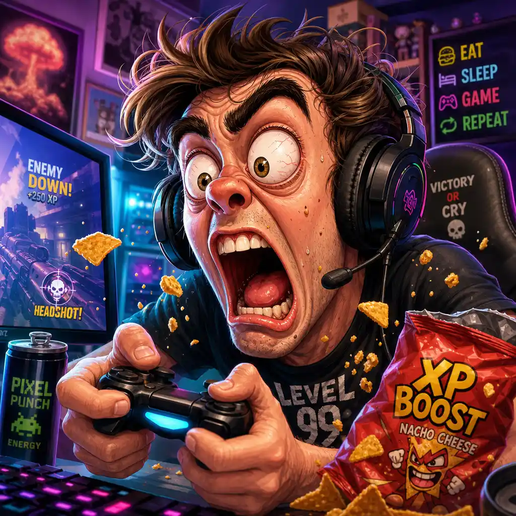 Gaming Rage Mode Caricature