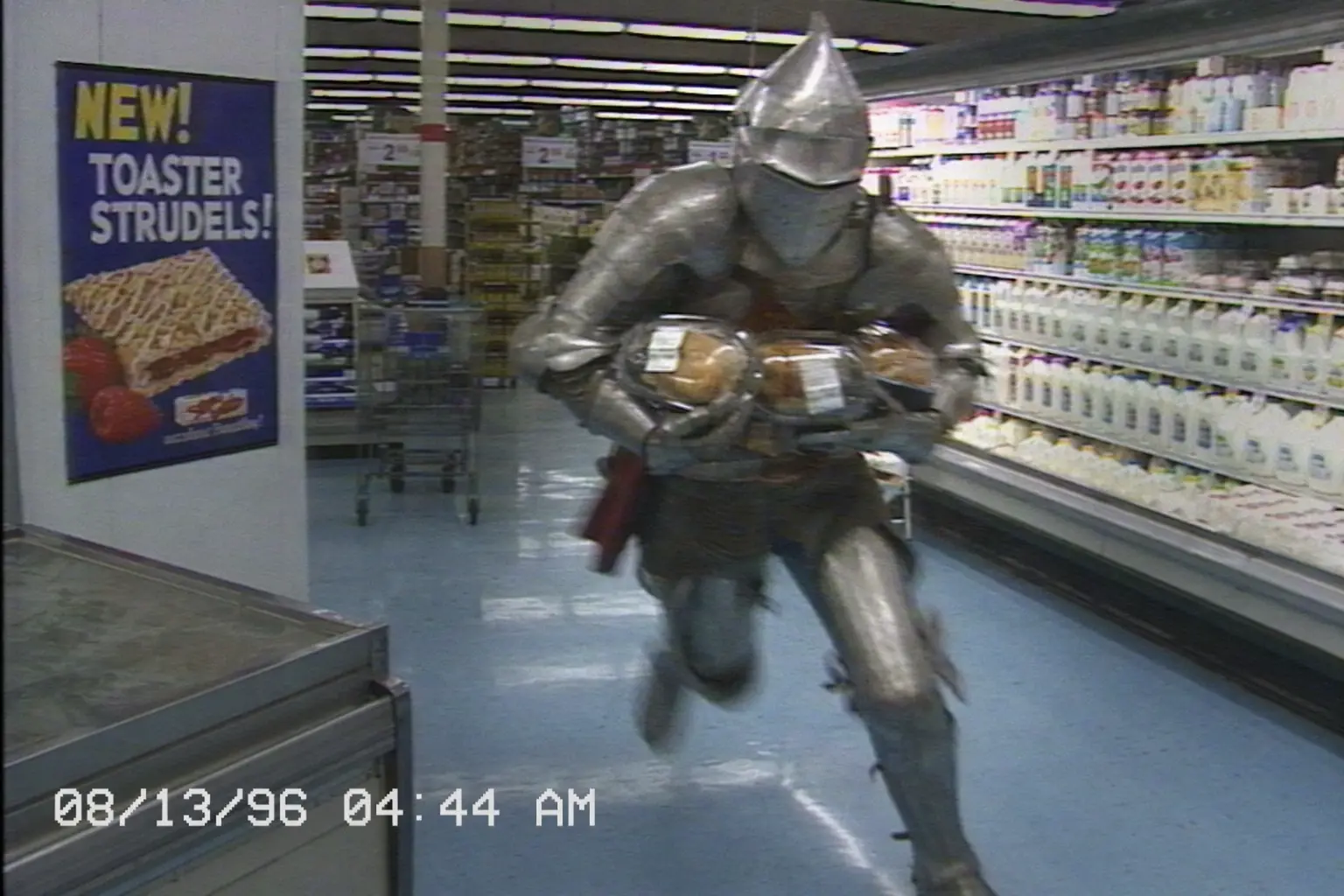 16.Supermarket surveillance footage from the 1990s